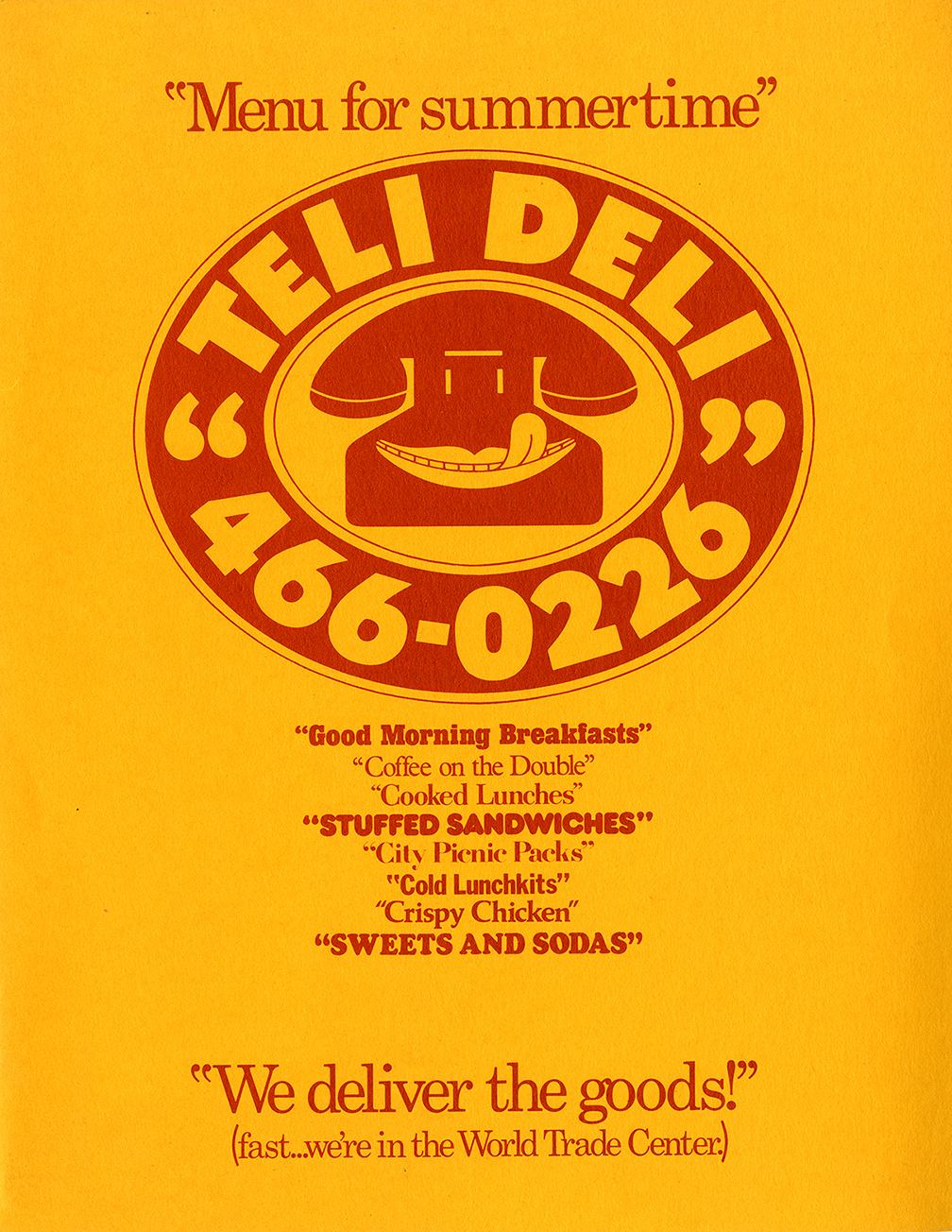 Teli Deli menu